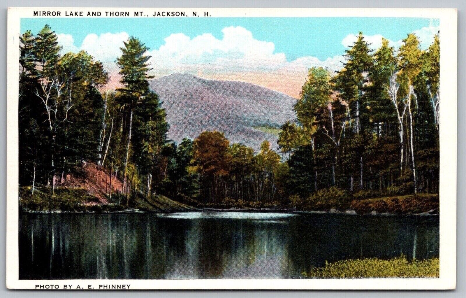 Jackson New Hampshire Mirror Lake & Thorn Mountain Scenic Landscape WB Postcard