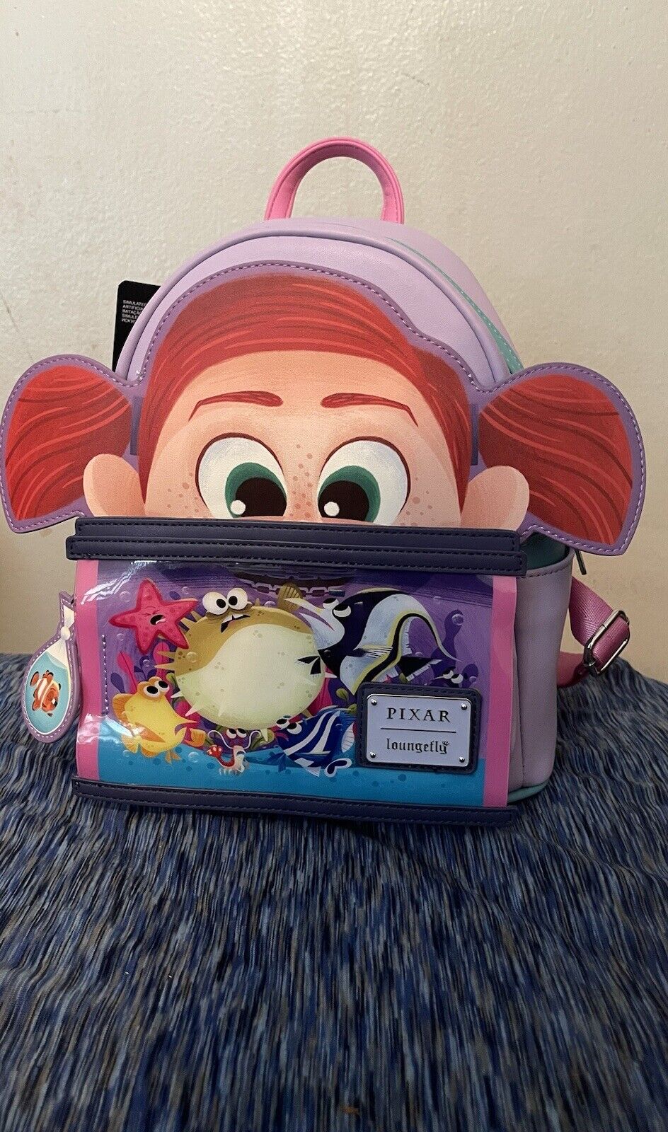 Loungefly Disney Pixar Moments Finding Nemo Darla Mini Backpack W/aquarium Scene