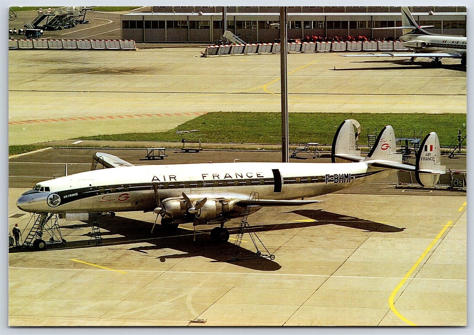 Airplane Postcard Air France Airlines L-1049A Constellation F-BHMI EO12