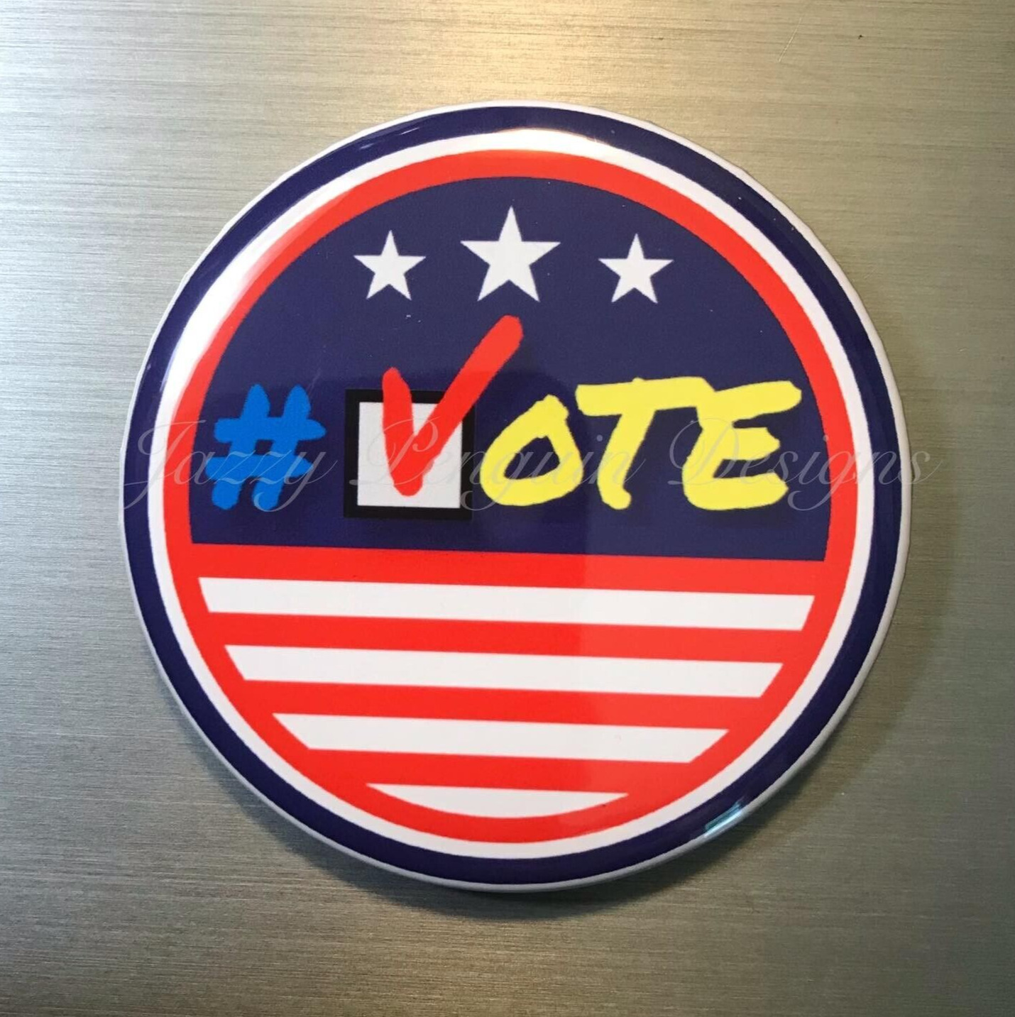 VOTE 2.25” PIN BUTTON BADGE america usa patriotic election campaign politics
