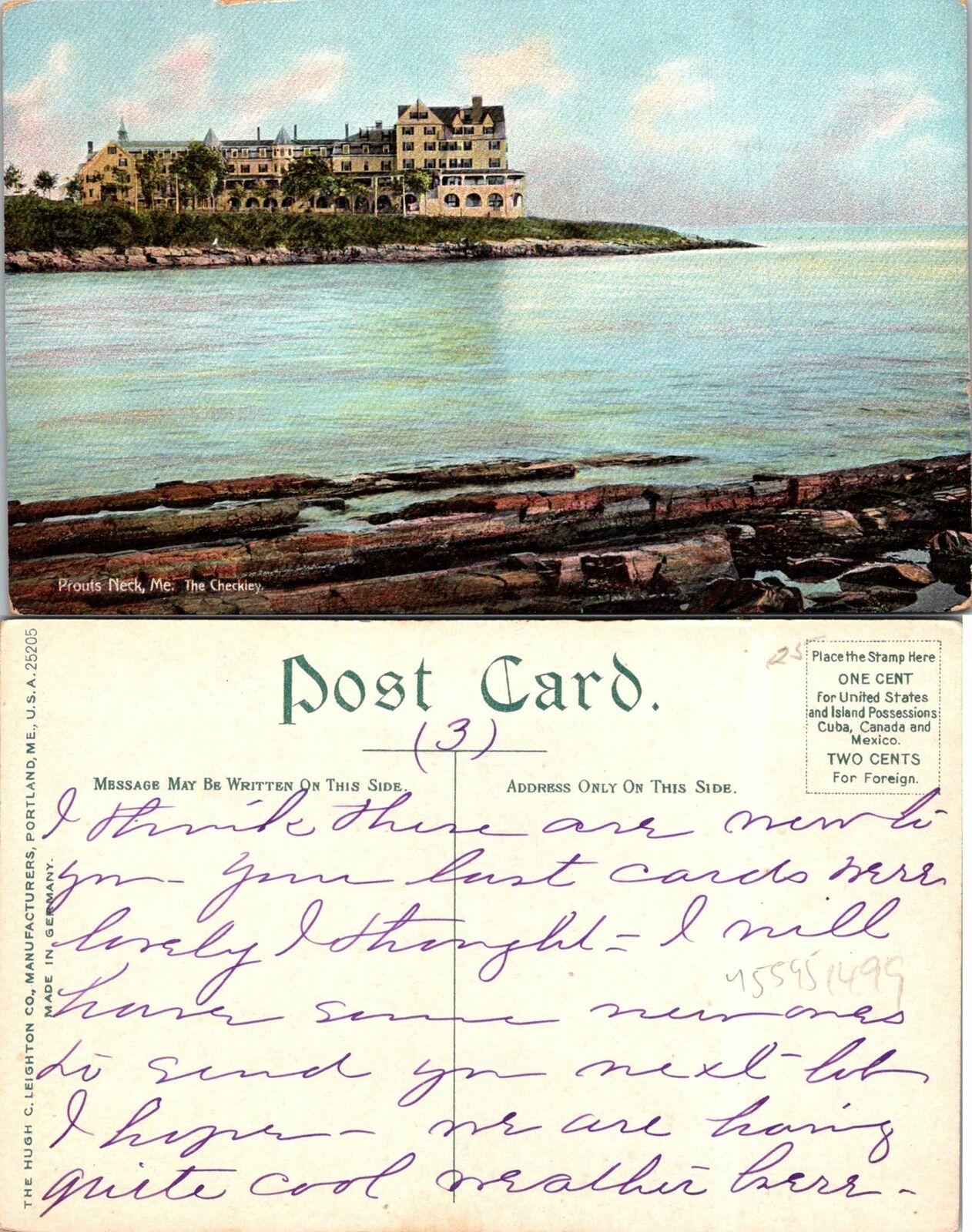 Prouts Neck ME The Checkley Postcard Used (45595)
