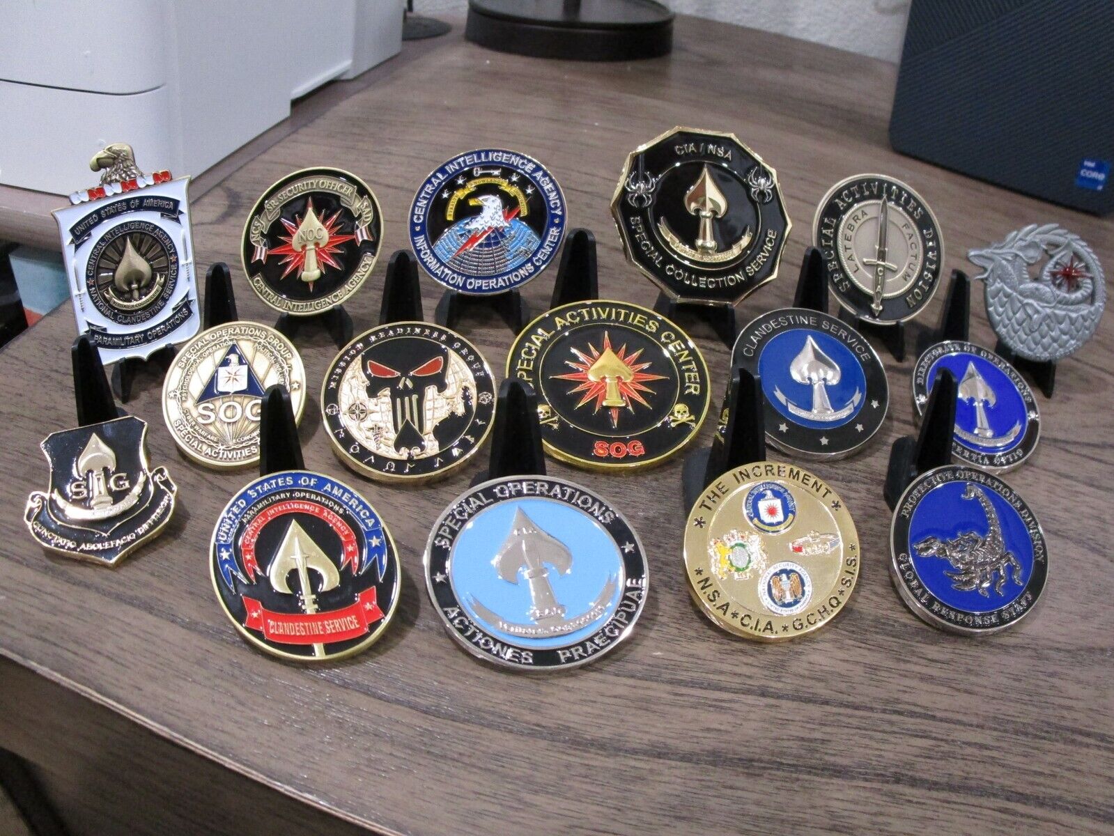 Lot of 16 CIA Challenge Coins SAD SOG Seal Team VI Spy vs Spy NOC GRS SIG
