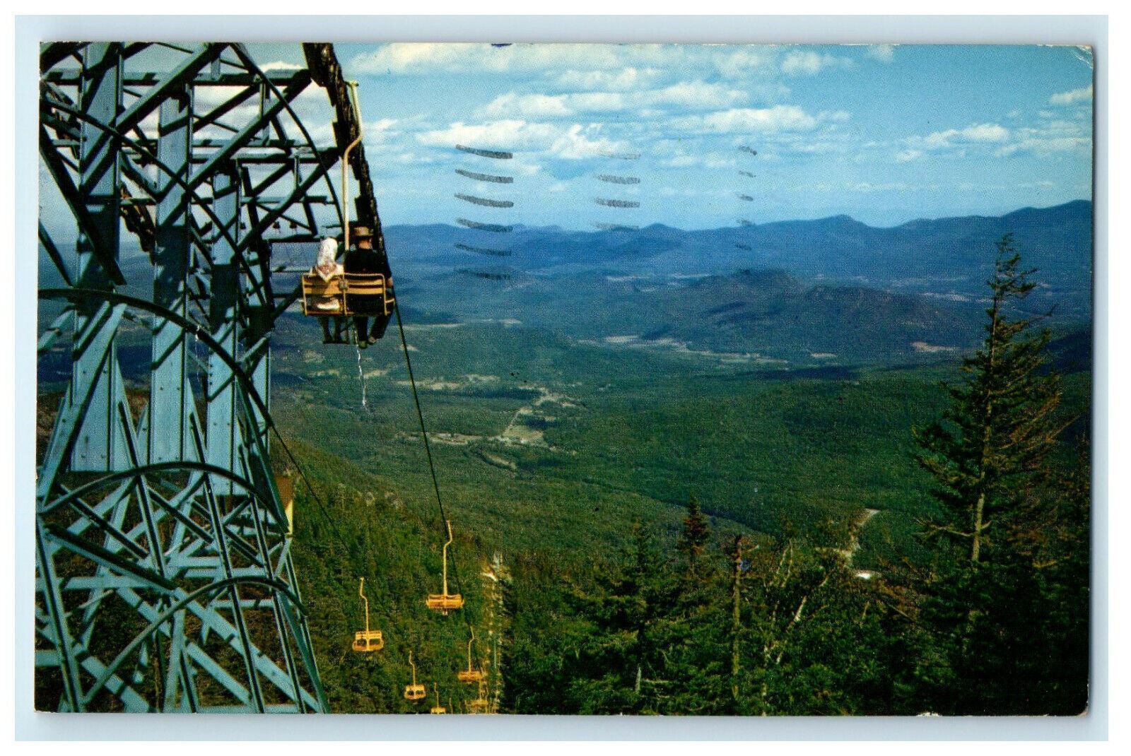 c1950s Ski Center Chair Lift, Whiteface Mt New York NY Posted Vintage Postcard