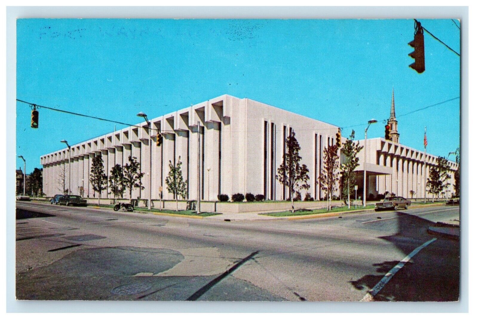 c1960\'s Public Library Building Fort Wayne Indiana IN Vintage Postcard
