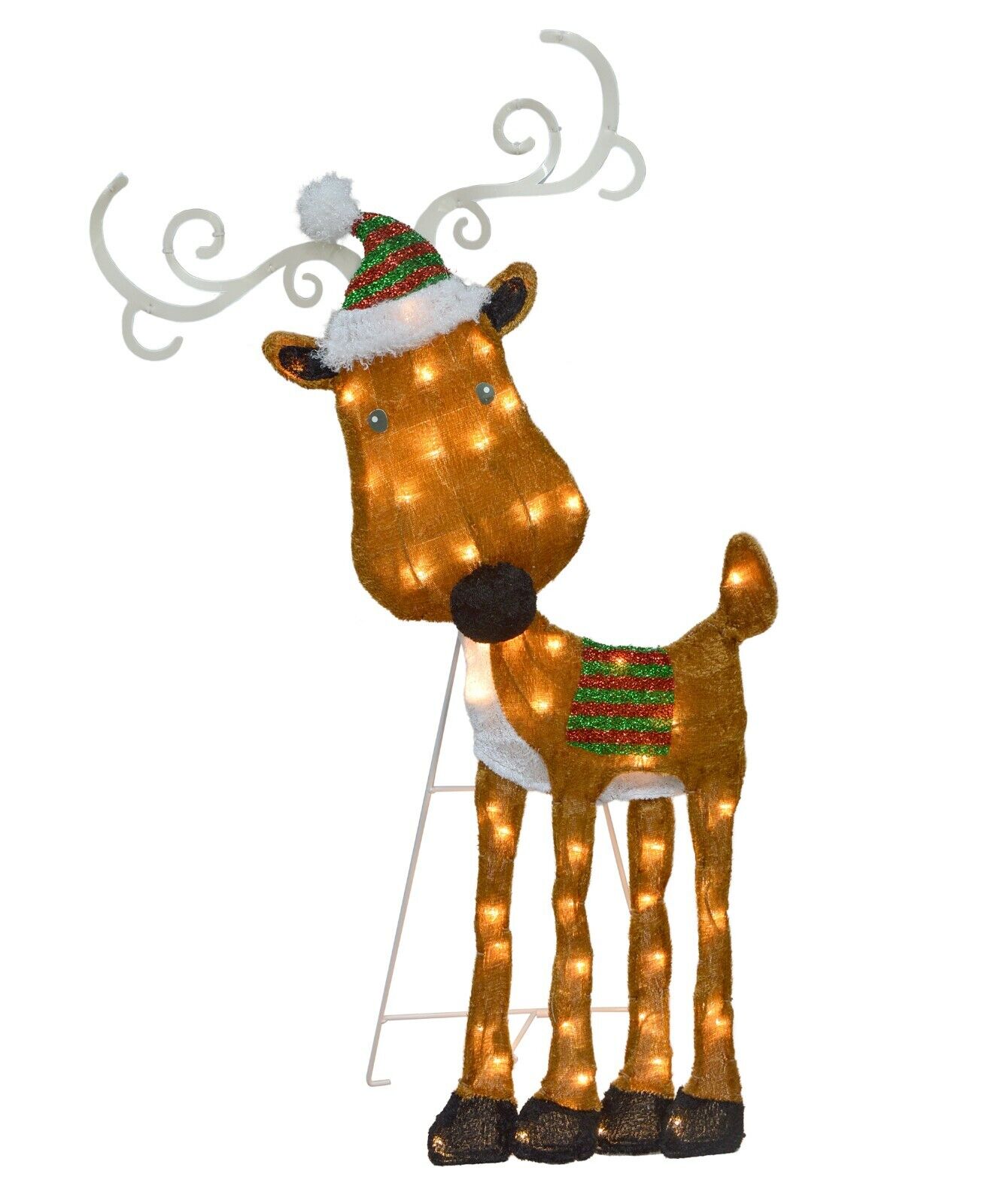 ProductWorks 32-Inch Pre-Lit Reindeer Christmas Yard Decoration, 50 Lights