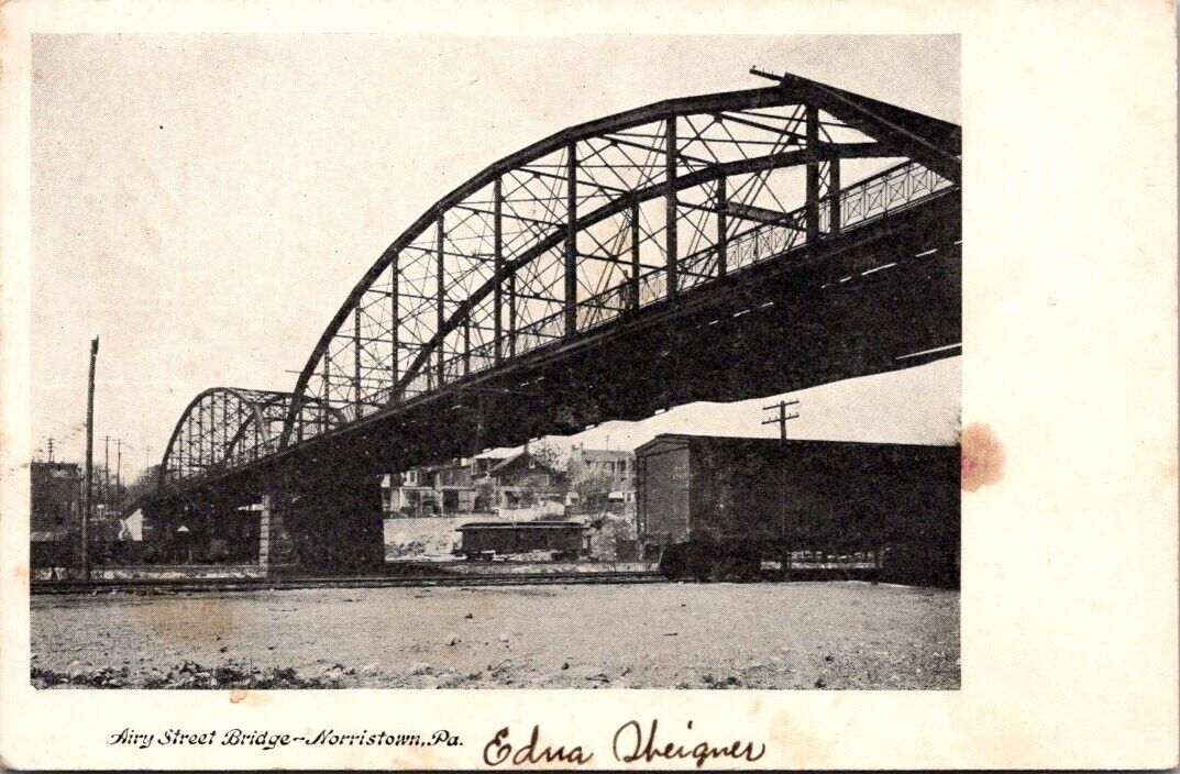 Postcard Airy Street Bridge Norristown Pa Undivided Back