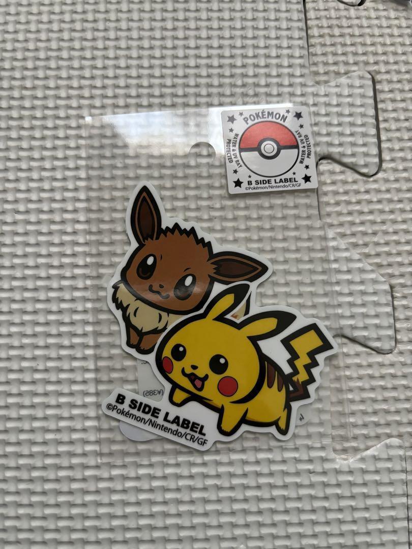Pikachu Eevee Pokemon Sticker B-Side Labelitem From Japan