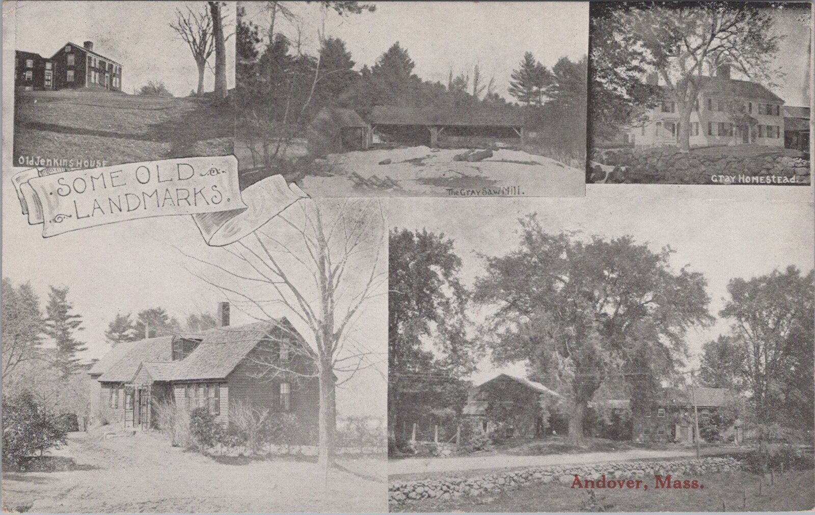 Old Jenkins House, Gray Sawmill Andover Landmarks Massachusetts  Postcard