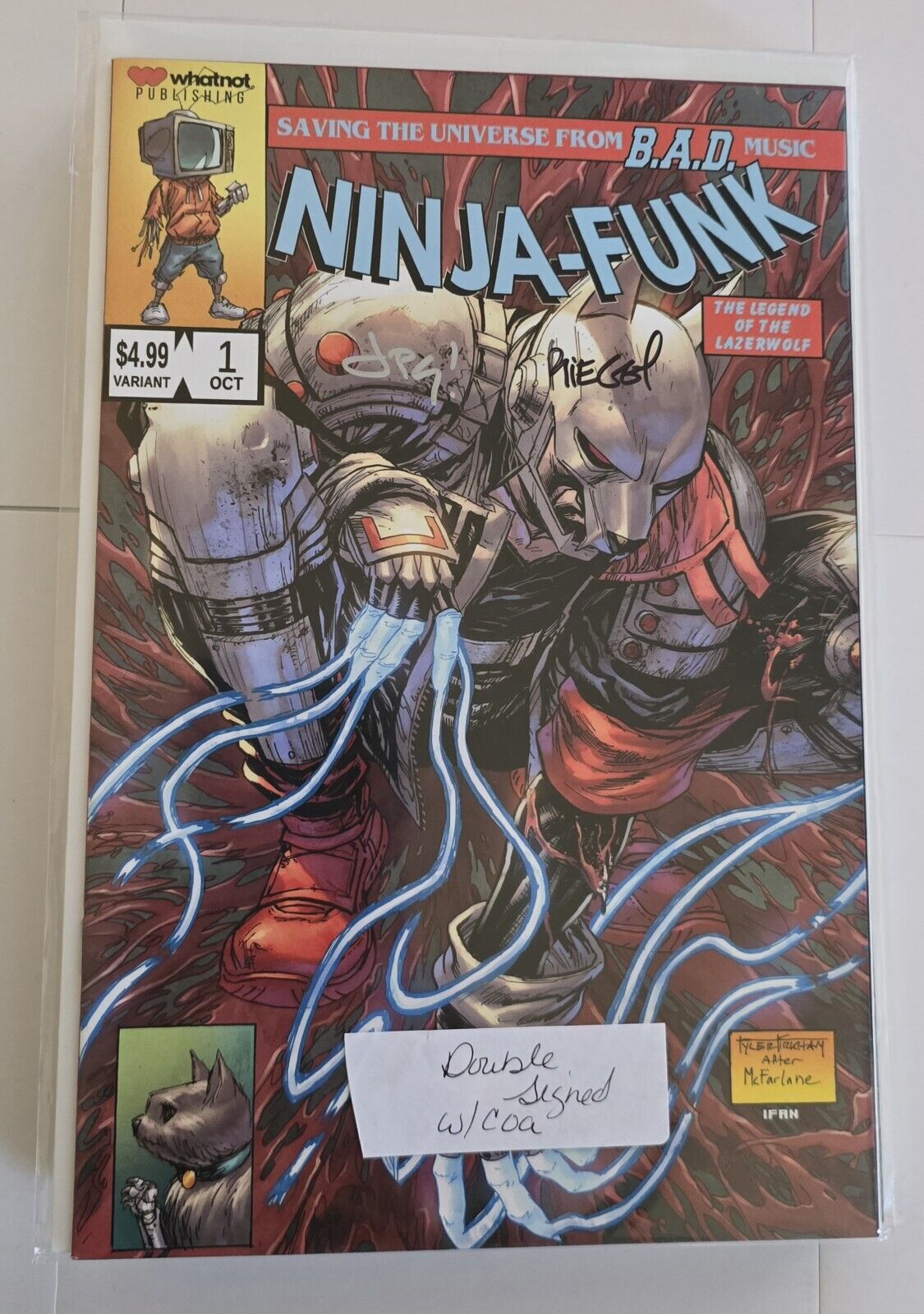 Ninja Funk #1 Kirkham Variant Signed X2 JPG & Riegel w/COA 