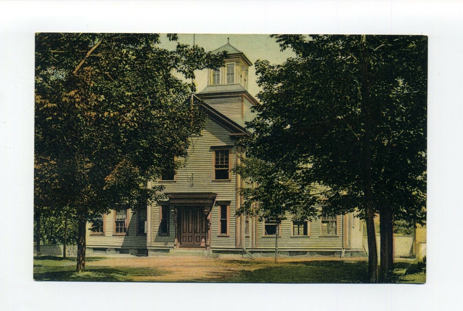 Hubbardston MA Mass antique postcard, Centre School, was this card lost as well?