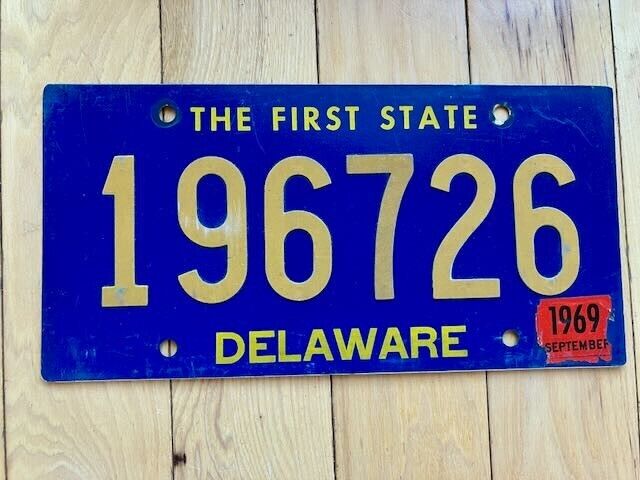 1969 Delaware License Plate