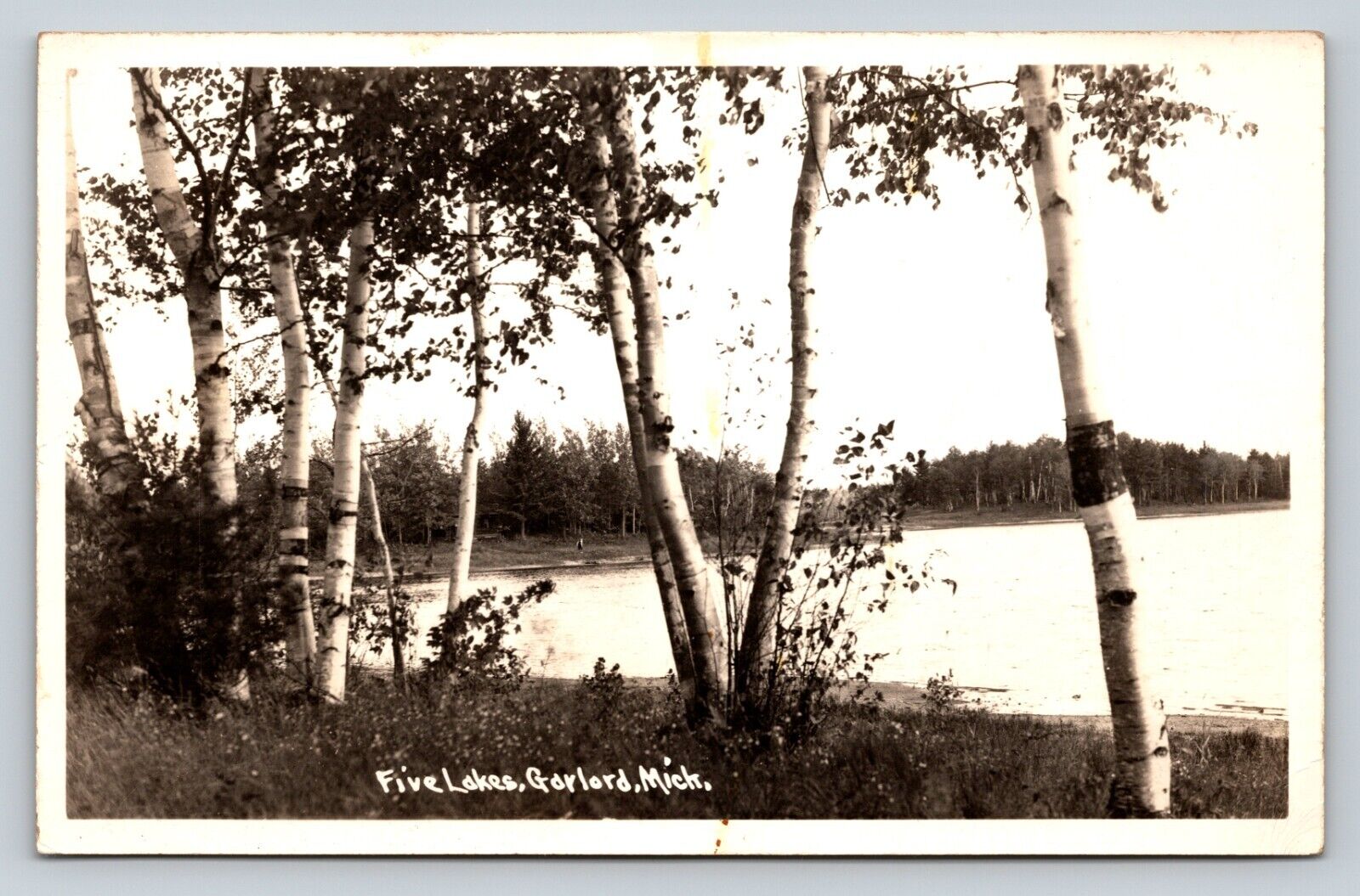 1940s RPPC Five Lakes GAYLORD Michigan MI VINTAGE Real Photo Postcard EKC