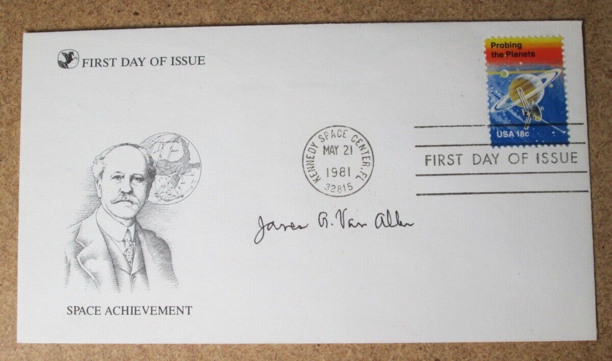 Signed JAMES VAN ALLEN Probing the Planets 1981 fdc Mars cachet Percival Lowell