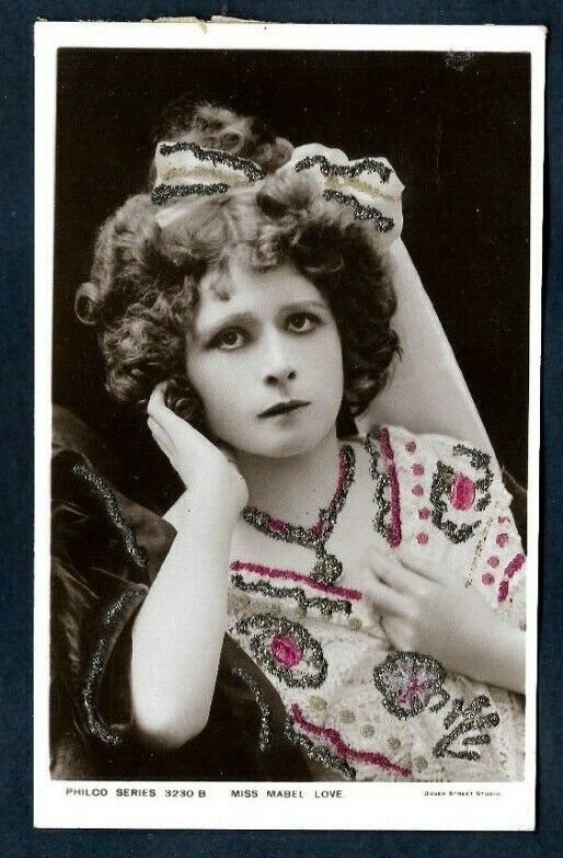 EDWARDIAN ACTRESS MISS MABEL LOVE PHILCO SERIES OLD POSTCARD 1905s Photo Y 204