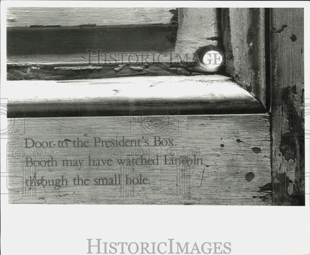 1970 Press Photo President Lincoln\'s box door at Ford\'s Theatre - lry02953
