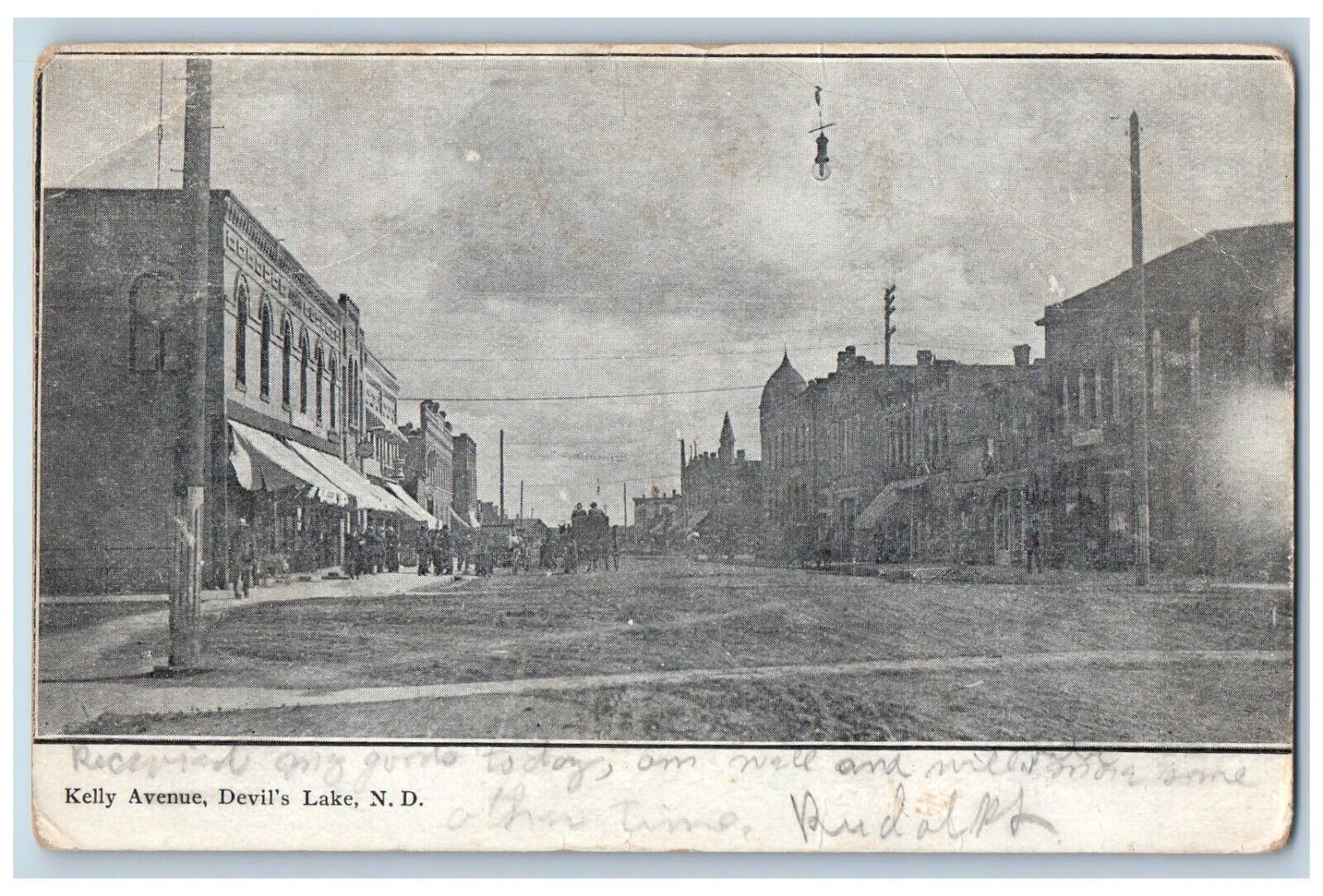 Devils Lake North Dakota ND Postcard Kelly Avenue Exterior c1910 Vintage Antique
