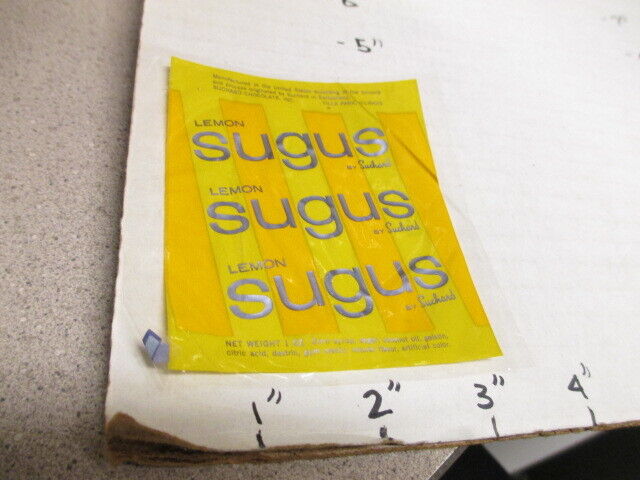 SUGUS 1960s Swiss candy Suchard Ovaltine Co sample wrapper 1oz LEMON