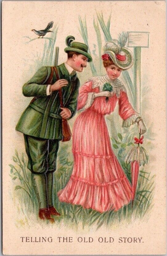 Vintage 1908 Romance / Embossed Postcard \