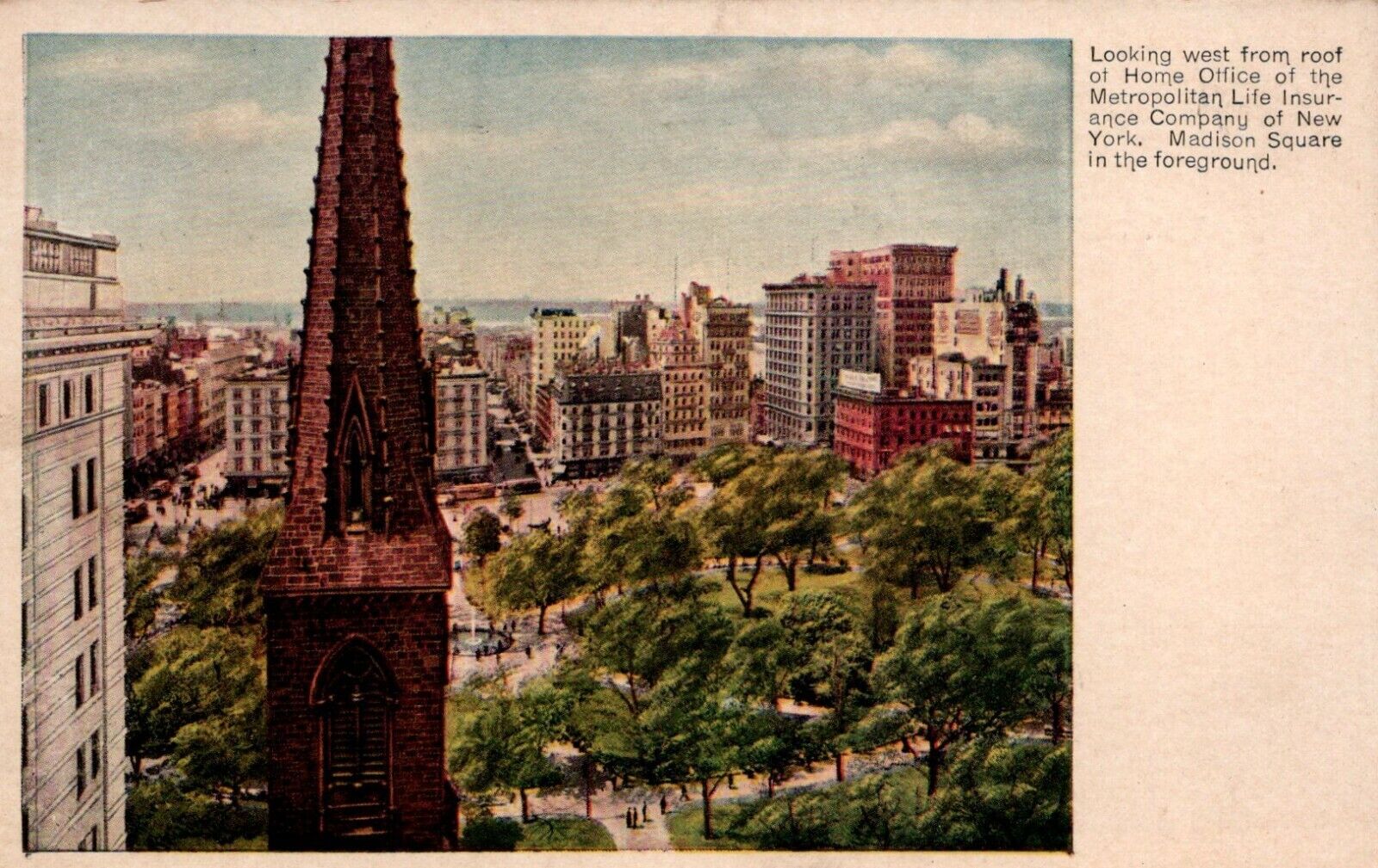 New York City Metropolitan Life Ins Advertising Home Office Vintage Postcard