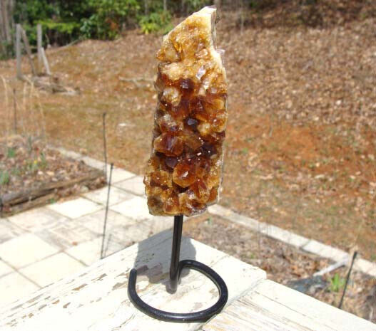 Citrine Cluster On A Metal Stand  From Brazil-1 lb--Exc. Deep Color-Large Points