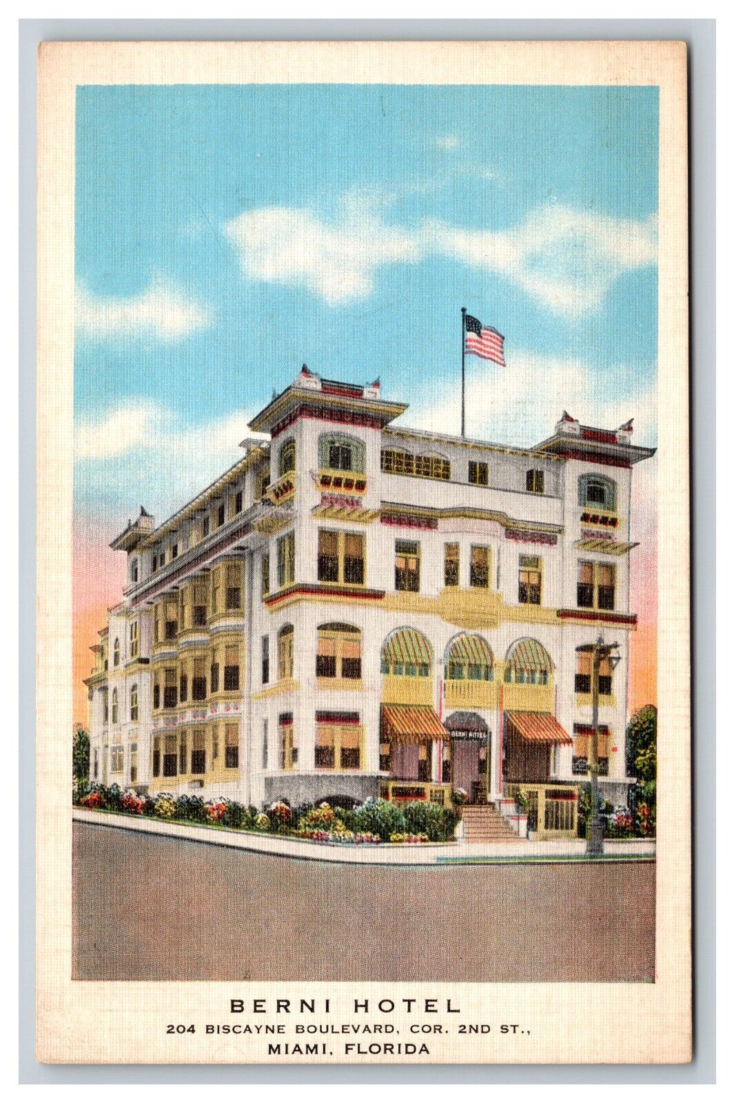 Berni Hotel, Miami Florida FL Postcard