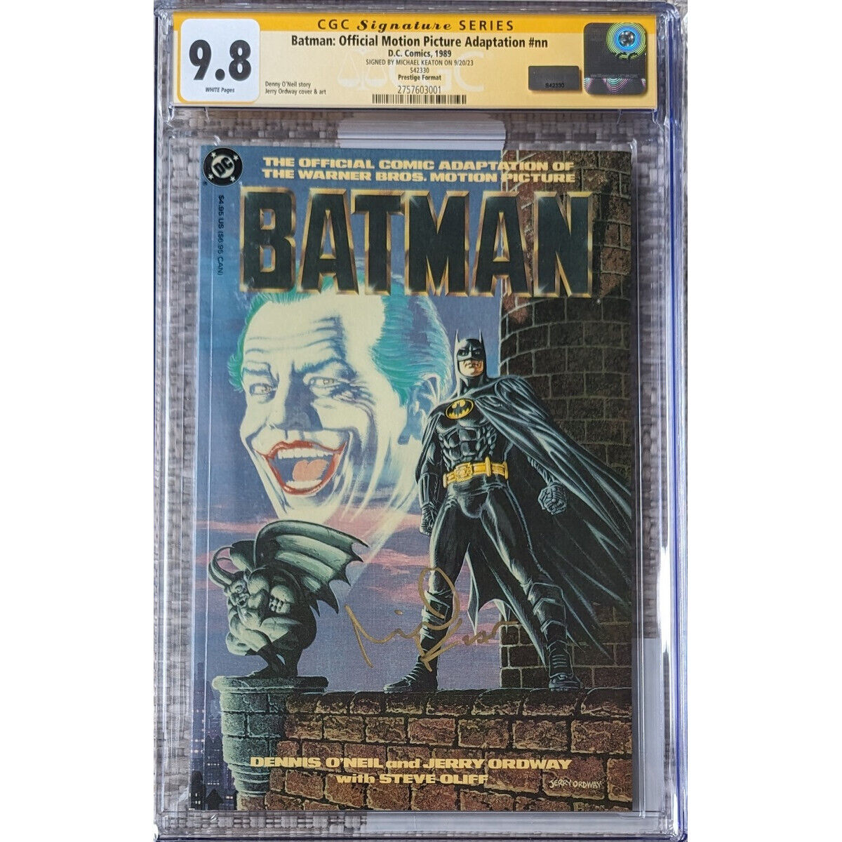 Batman Official Movie Adaptation__CGC 9.8 SS__Signed by Michael Keaton