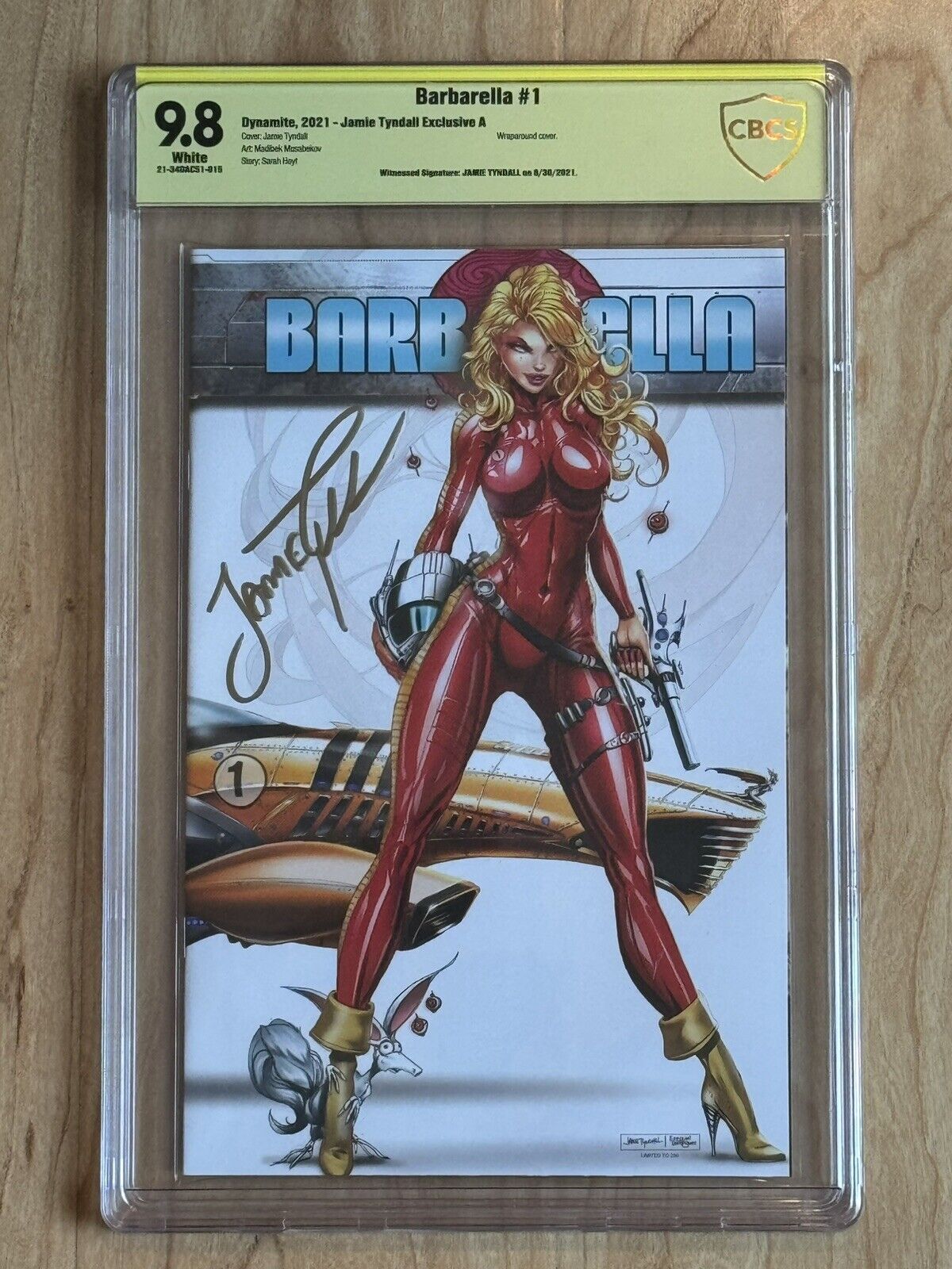 BARBARELLA #1 (2021) CBCS 9.8 SIGNED BY JAMIE TYNDALL DYNAMITE VARIANT A