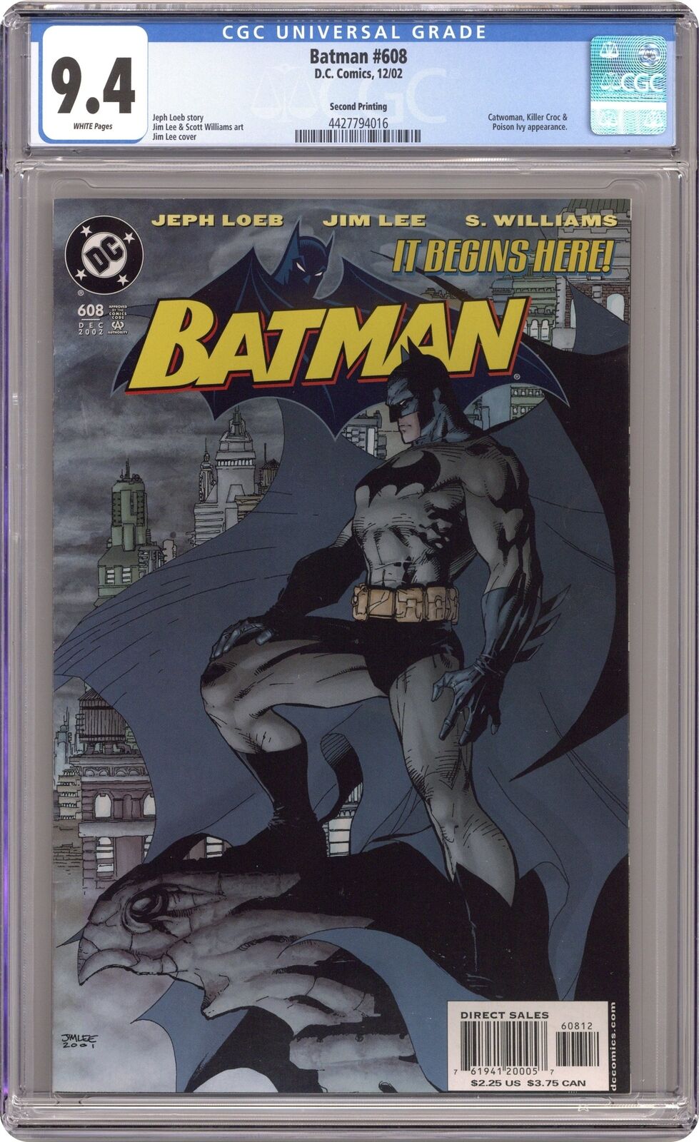 Batman #608B Lee Variant 2nd Printing CGC 9.4 2002 4427794016