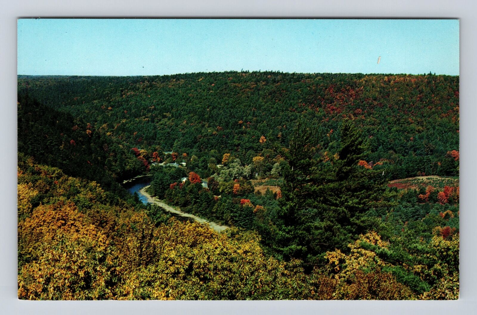 Cook Forest State Park PA-Pennsylvania, Aerial Clarion River, Vintage Postcard
