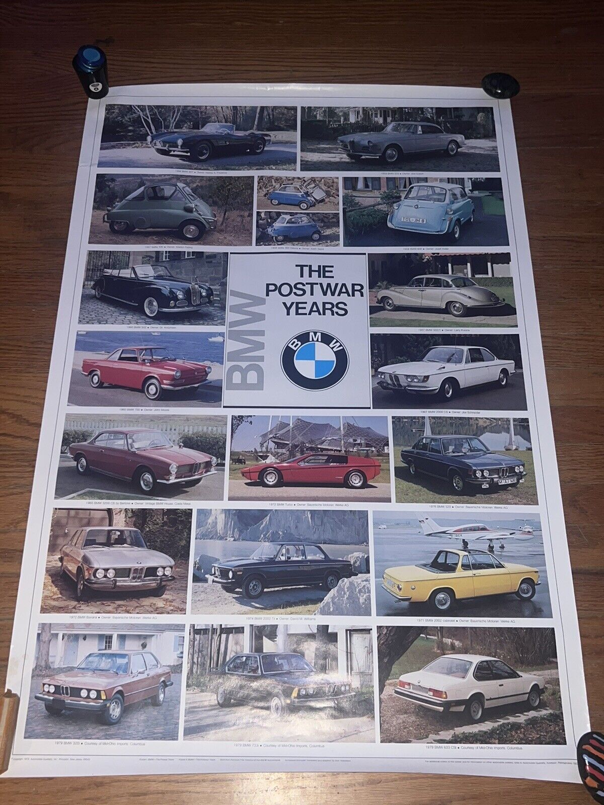 BMW The Postwar Years Dealer Dealership Advertising Poster 1979 Vintage