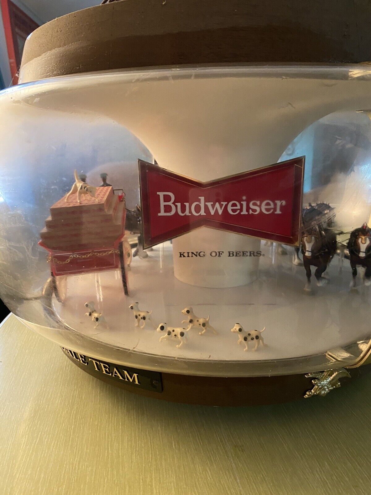 Vintage Budweiser Carousel Clydesdale Parade Hanging Lamp Light