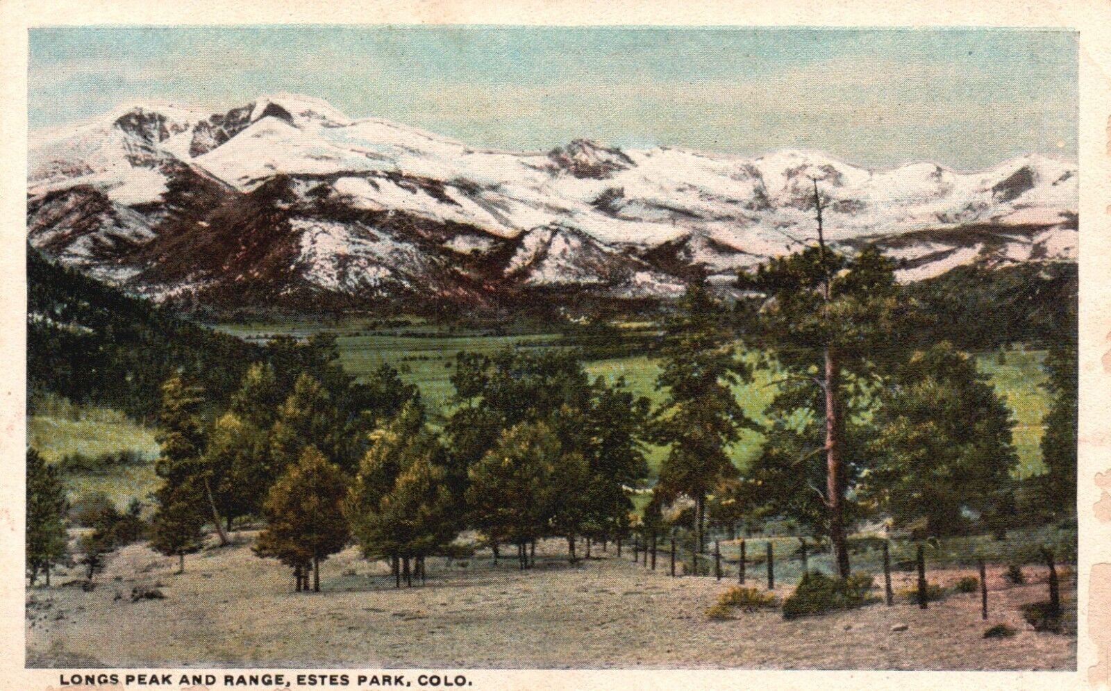 Postcard CO Estes Park Colorado Longs Peak & Range Unposted Vintage PC J1651