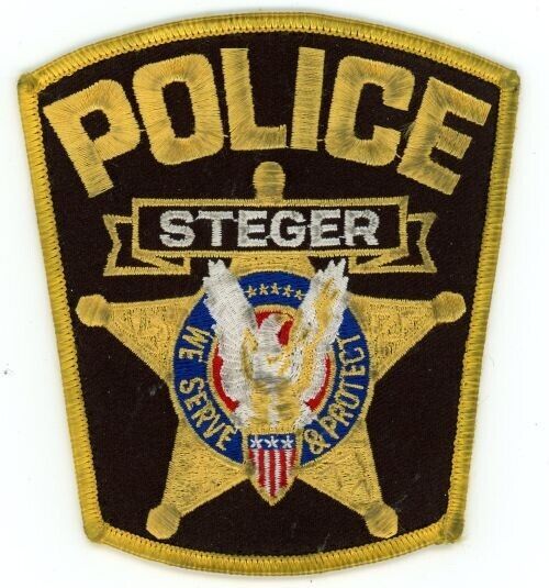 ILLINOIS IL STEGER POLICE NICE SHOULDER PATCH SHERIFF STAINED