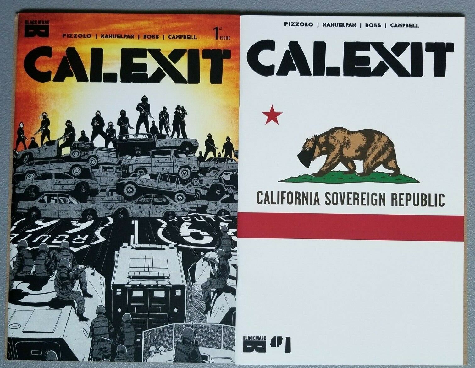 Calexit #1 a & b (2017 Black Mask) First Print and Variant Cover B ~ High Grades