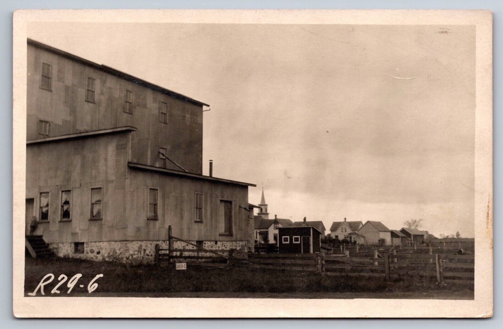 RPPC Farm Houses Church Warehouse Building Real Photo Postcard