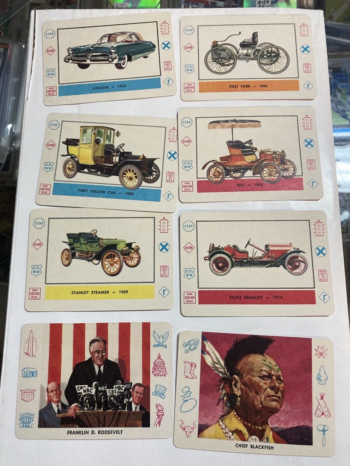 Clean 23 different 1958 Leaf Cardo Cards FDR Hickok, Buffalo Jolly Roger Wright