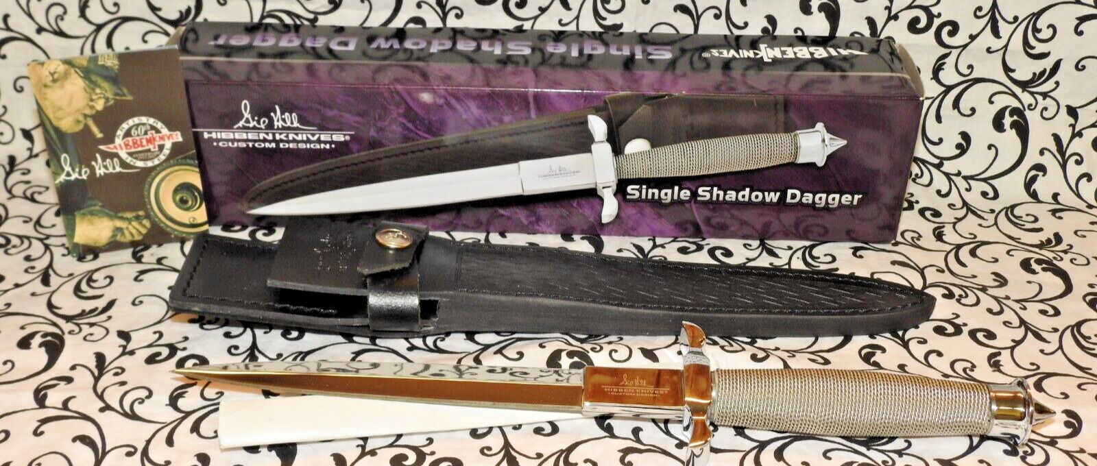Gil Hibben Single Shadow Dagger GH441 Dual Edge Fixed Blade Knife with Sheath