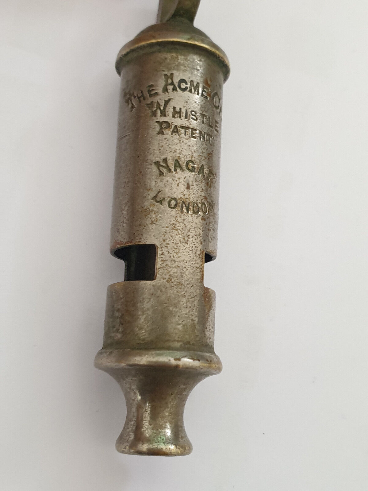 Vintage Brass Acme City Whistle . Stamped Nagaf London