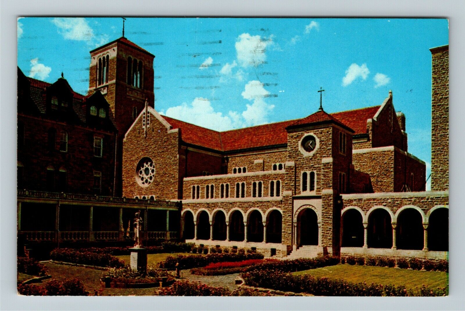 Subiaco AR-Arkansas, Inner Court Garden, Cloister Walk, c1980 Vintage Postcard