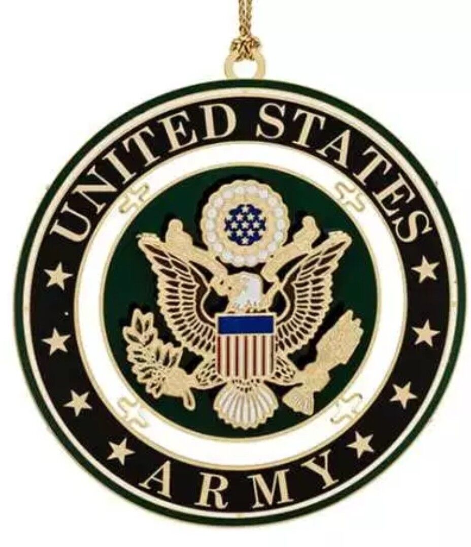United States Army Christmas Ornament finished in 24k Gold 