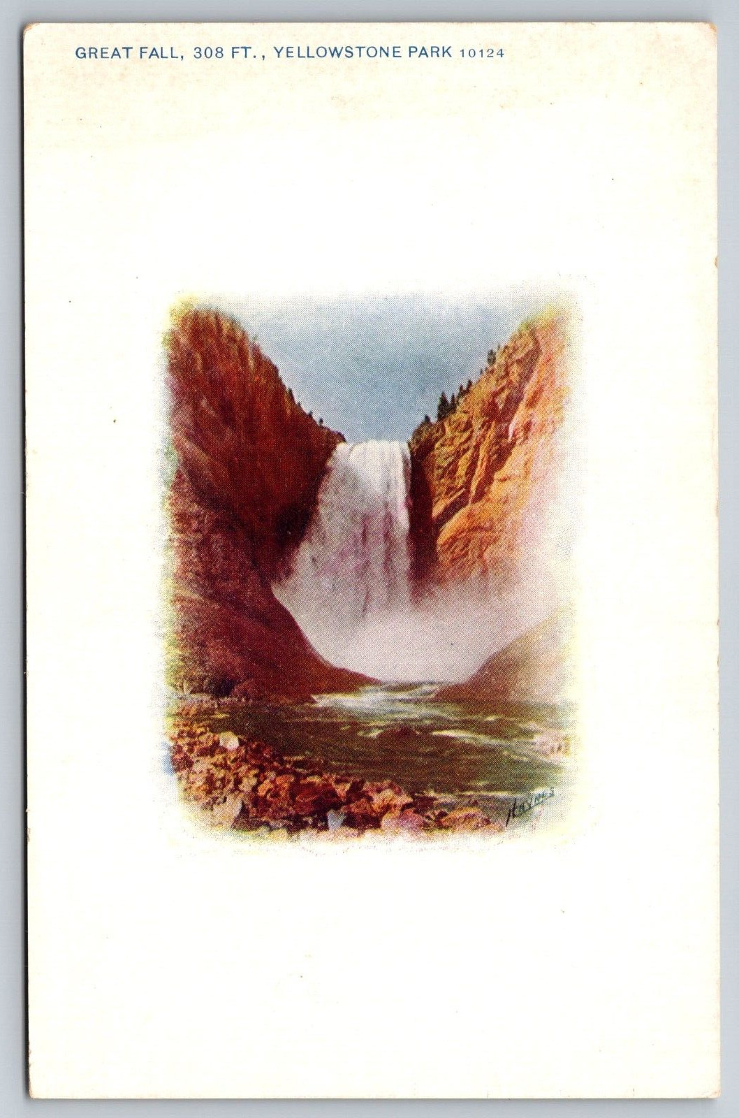 Yellowstone Park Great Falls Haynes Postcard