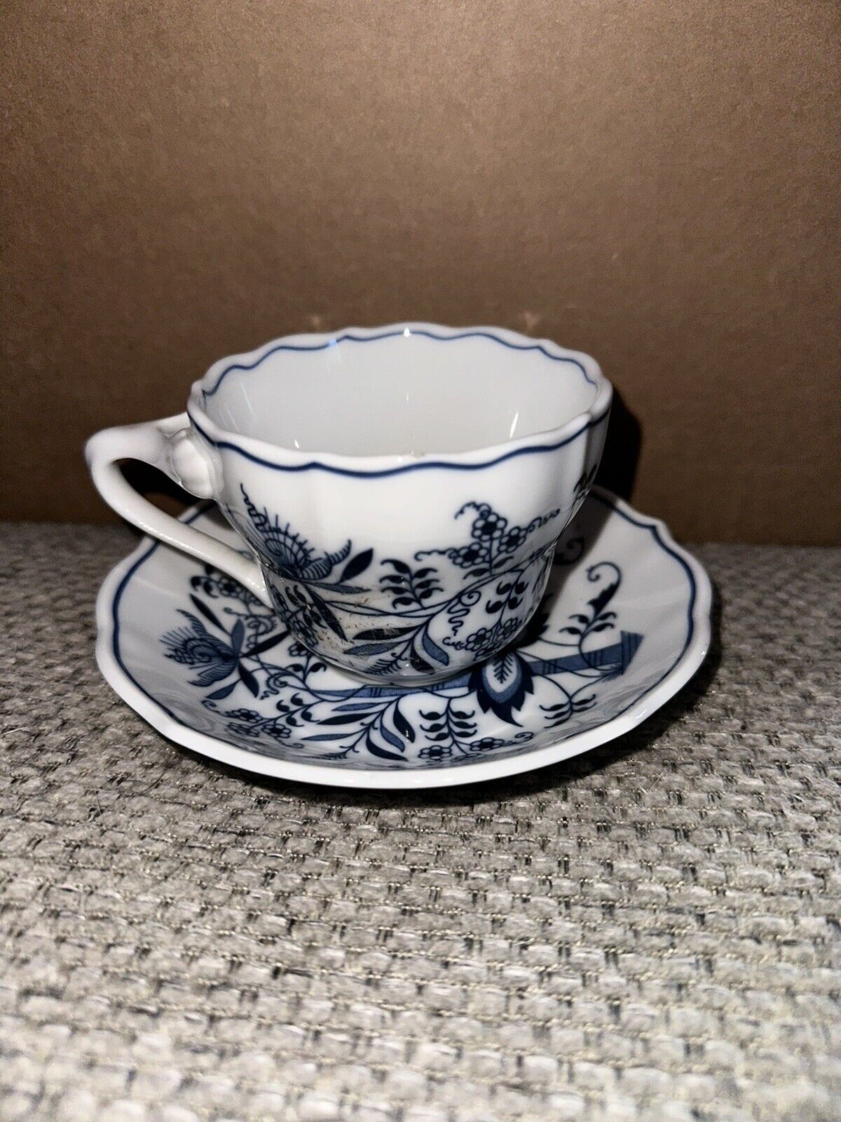 VTG Porcelain Tea Cup and Saucer Set, Blue Danube Japan, Blue Onion Artwork(#463
