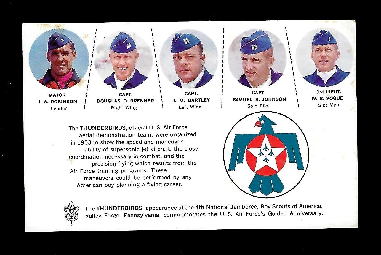 Aviation Postcard Thunderbirds 4th National Jamboree US Air Force Aerial Team