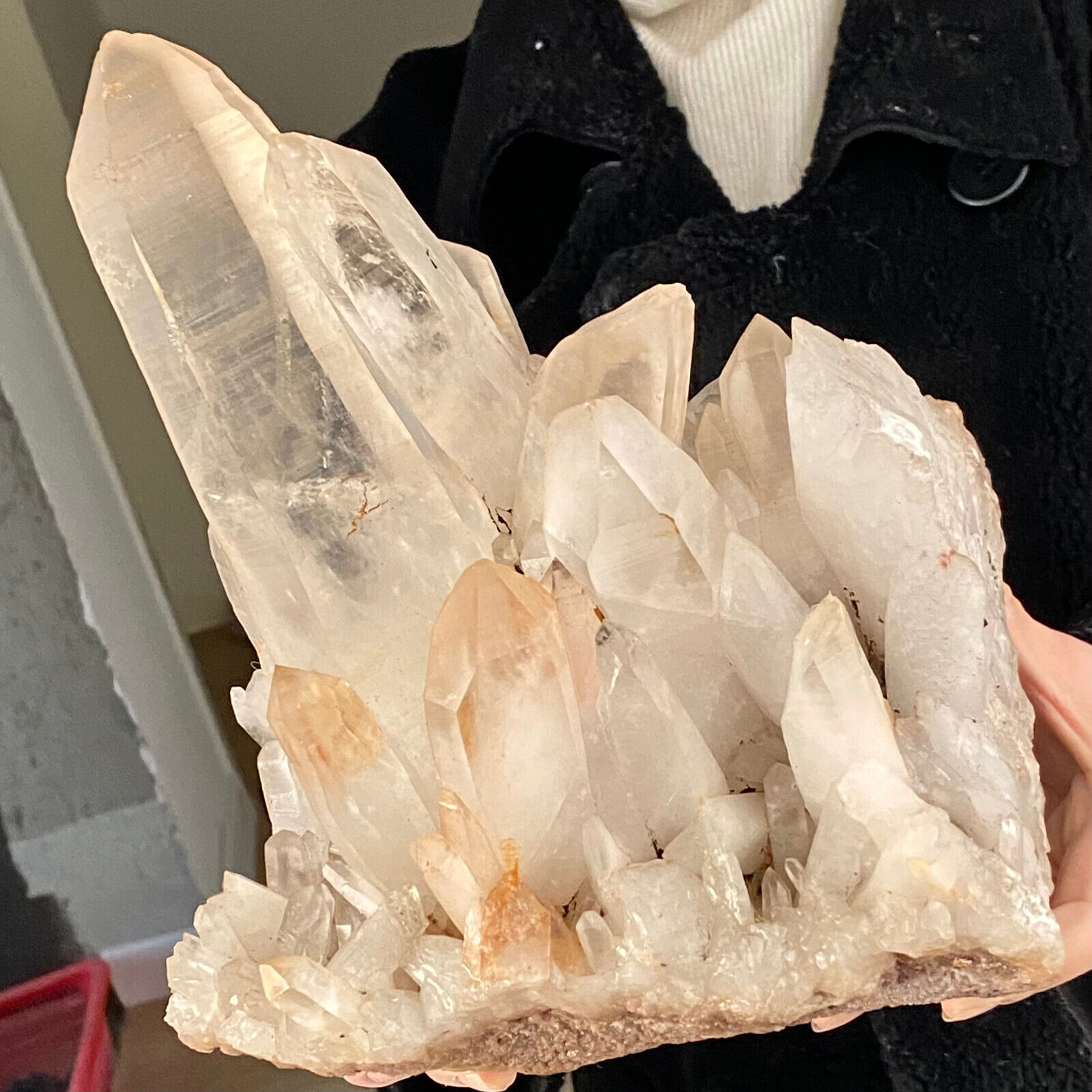 10.84LB Natural white Crystal Himalayan quartz cluster mineralsls