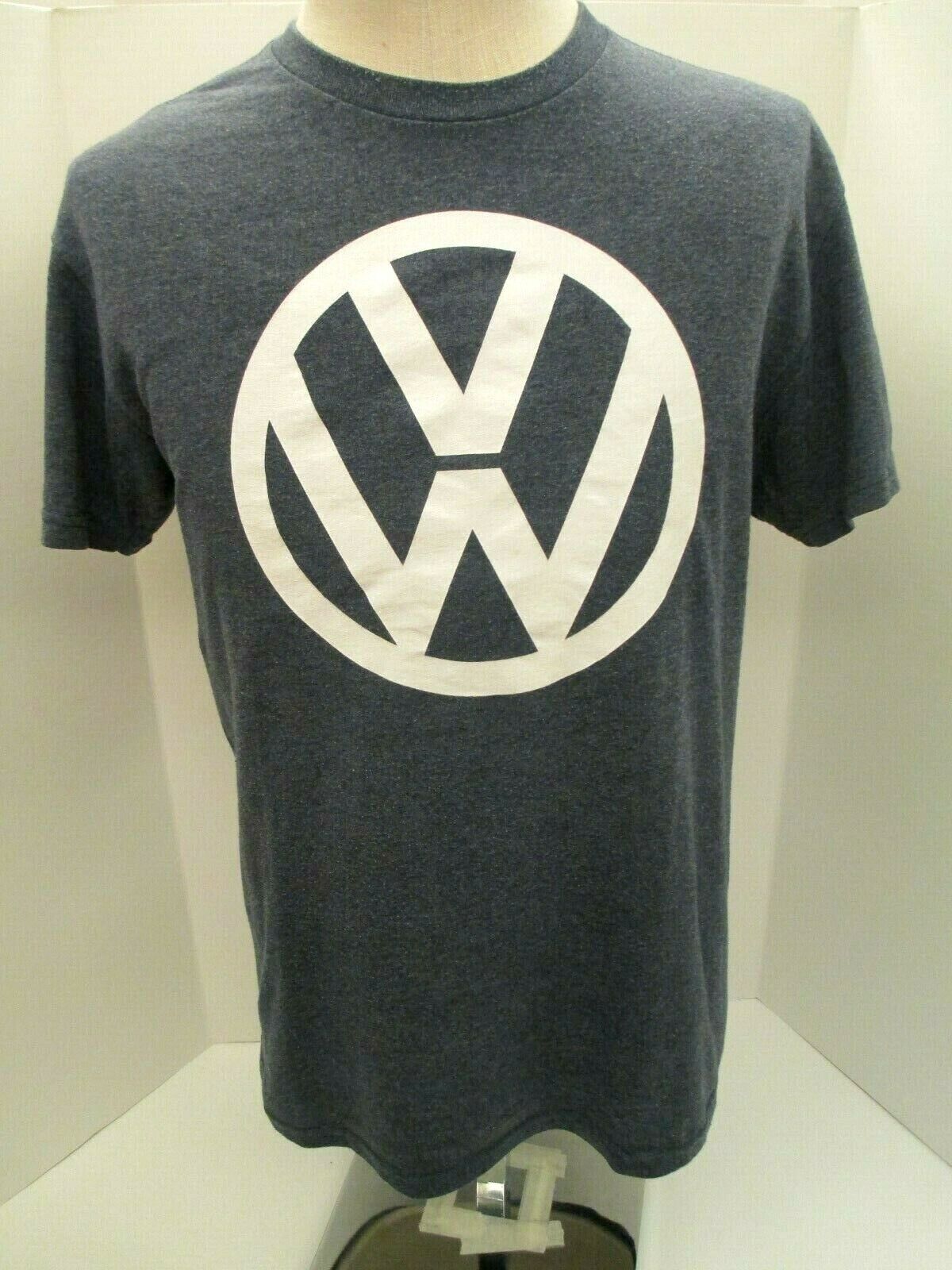  Volkswagen Official Classic Men’s Medium Gray Tee Shirt With White VW Logo 