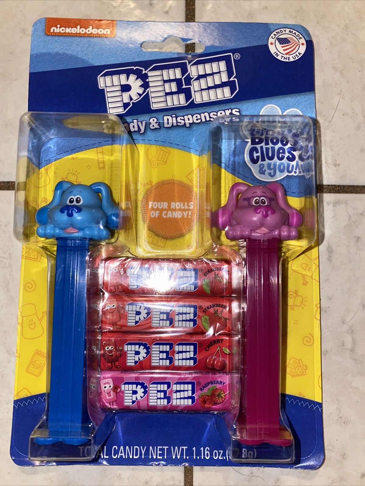 NICKELODEON Blues Clues & You  Pez Dispensers MAGENTA/ BLUE 2 pack  4 Pez Candy