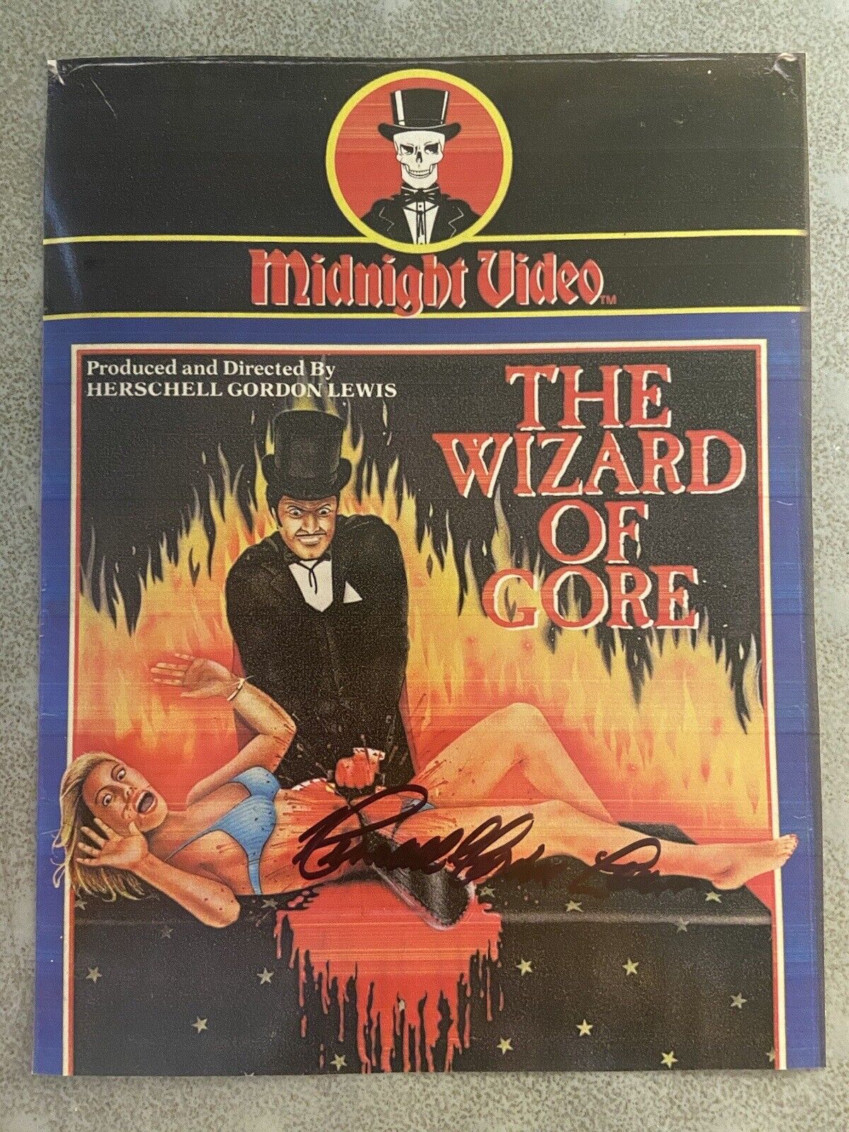 Original Signed Herschell Gordon Lewis Autograph Wizard Of Gore Midnight Video