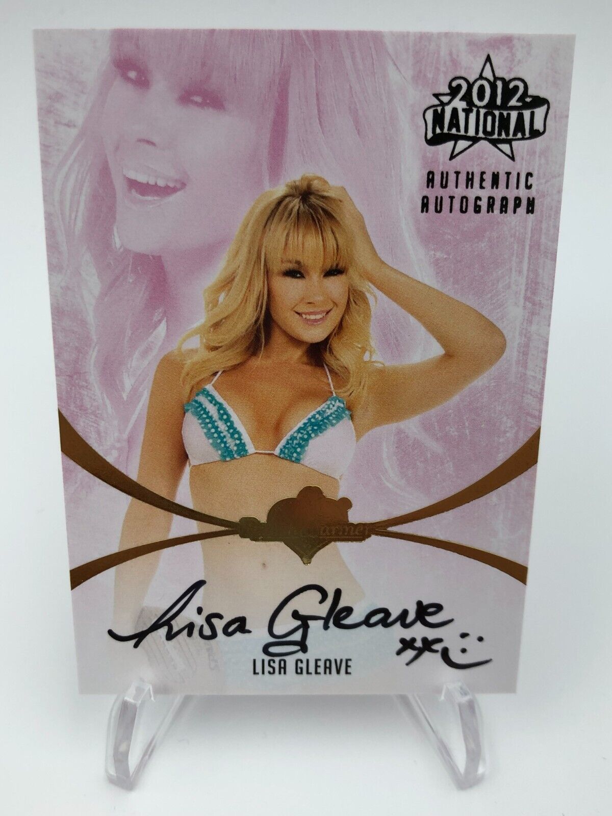 2012 LISA GLEAVE AUTO Signed BENCHWARMER Card The PRICE IS RIGHT BARKER\'S BEAUTY
