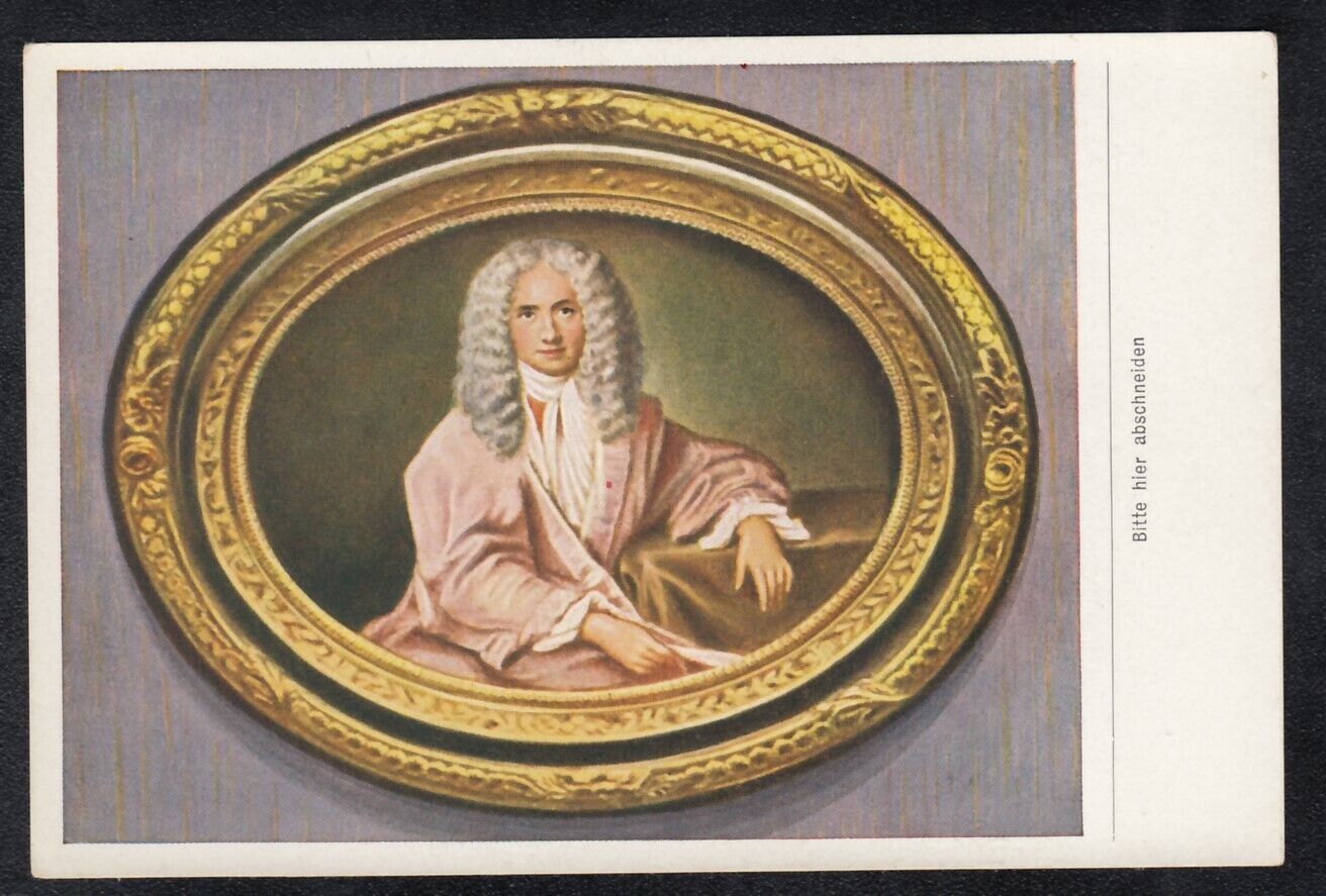 FRANCE: 1933 Trade Card of François-Marie Arouet VOLTAIRE (by Louis Chéron)