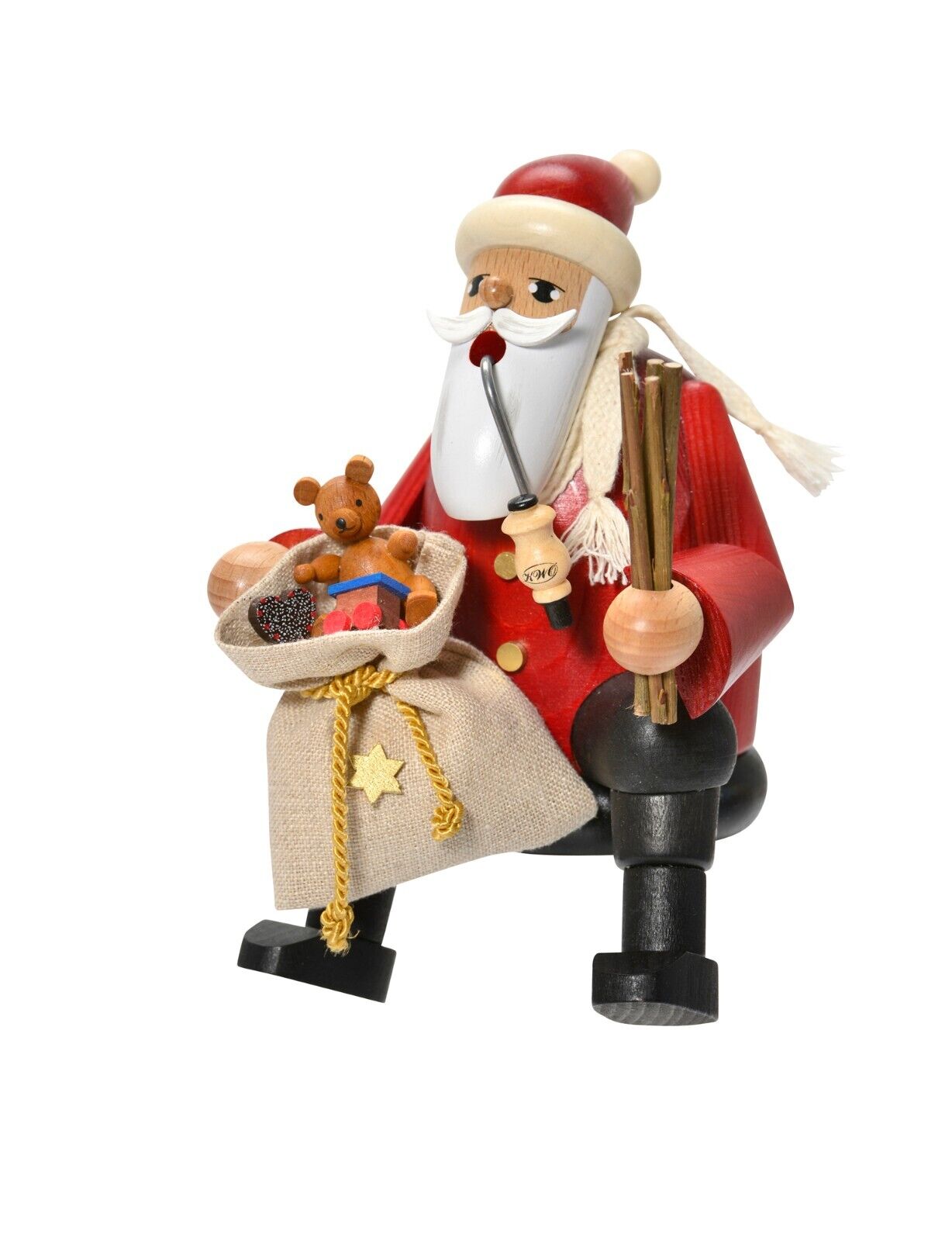 NEW IN BOX - KWO Sitting Santa Claus - German Smoker / Incense Burner